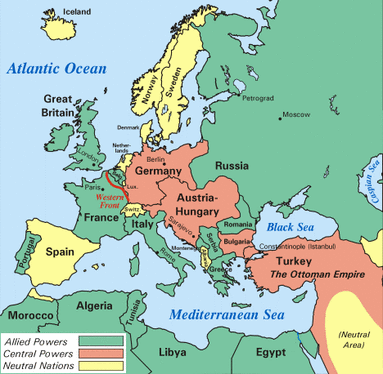 WWI Map: Alliances